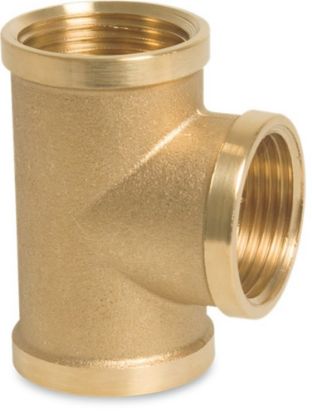 Afbeeldingen van T-stuk 90° nr.130R messing 1.¼"X1"X1.¼" binnendraad 40bar