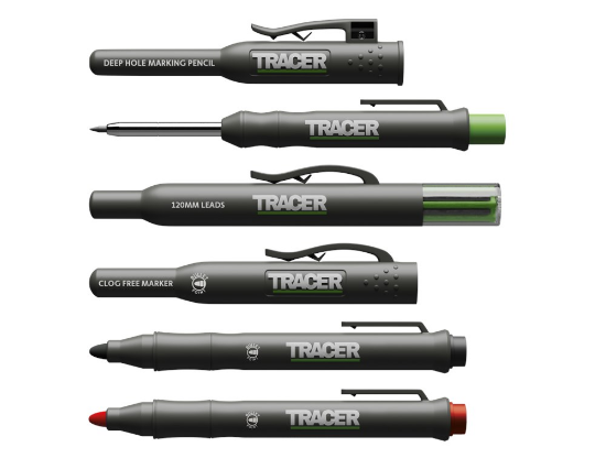 Afbeeldingen van TRACER Diepgat markeerpotloodset met houders 4x
