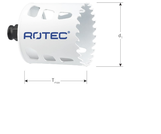 Afbeeldingen van ROTEC Gatzaag HM type 532 tandst. 8MM 3TPI Tmax=60MM 76MM