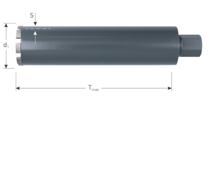 Afbeeldingen van ROTEC Diamantboor grijs droog 1.¼" 77X300MM 7 segmenten 