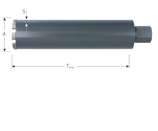 Afbeeldingen van ROTEC Diamantboor grijs droog 1.¼" 77X300MM 7 segmenten 