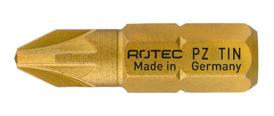 Afbeeldingen van ROTEC Schroefbit ¼" PRO PZ1 25MM C6,3 TiN 10x