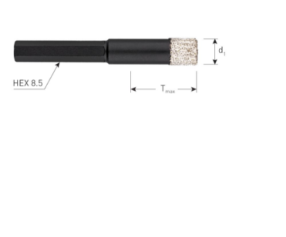 Afbeeldingen van ROTEC Diamanttegelboor PREMIUM zeskant schacht 14MM TMax=35MM