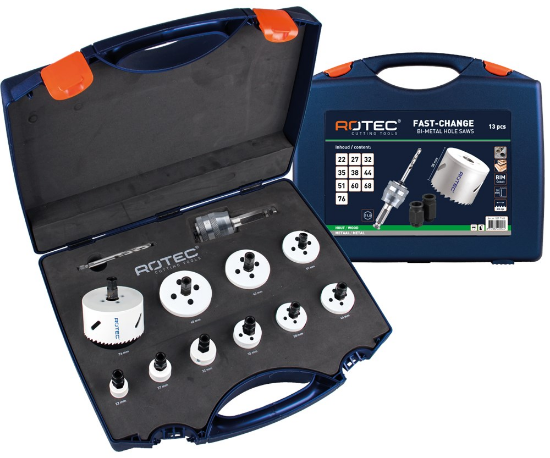 Afbeeldingen van ROTEC Gatzagenset FC 527 elektricien 6-kant 11MM 13x 22-76MM