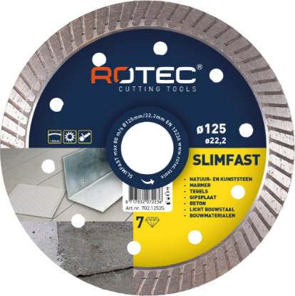 Afbeeldingen van ROTEC Diamantzaagblad SLIMFAST 125X1,2X22,2MM