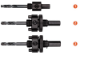 Afbeeldingen van ROTEC Standaard adapter 6-kant 9,5 t.b.v. gatzagen 32-152MM