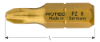 Afbeeldingen van ROTEC Schroefbit ¼" PRO PZ2R gereduceerd 25MM C6,3 TiN 2x