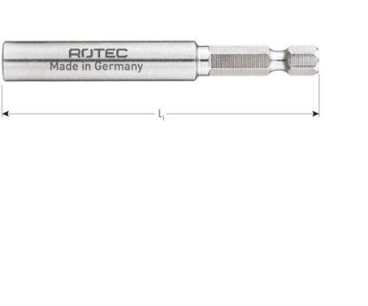 Afbeeldingen van ROTEC Bithouder RVS E6,3X74MM magnetisch met C-ring 10x