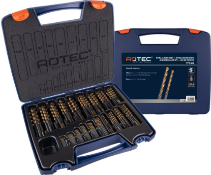 Afbeeldingen van ROTEC Metaalborenset 107 DIN338 UNI-3 170-delig 1-10MM ABS