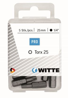 Afbeeldingen van WITTE Bitset ¼" 5x TORX T15 25MM