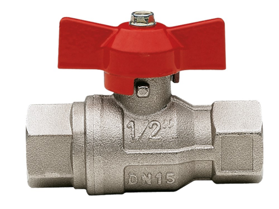 Afbeeldingen van Kraan met vlinderhendel ½" rood BI/BI