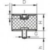 Afbeeldingen van Trillingsdemper B 25X25 M6X18MM BU/BI