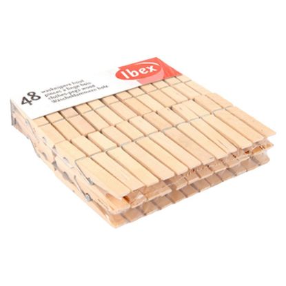 Afbeeldingen van IBEX Wasknijpers hout 48x