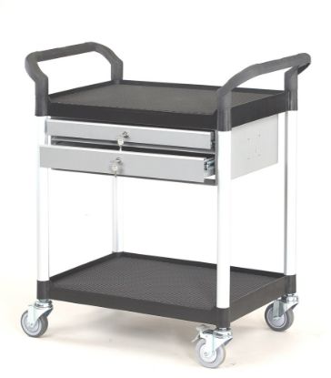Afbeeldingen van MATADOR Etagewagen HX 909B-2L zwart 2 etages en 2 lades 850X480X950MM