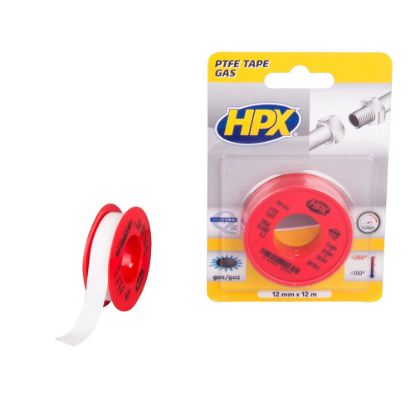 Afbeeldingen van Gasafdichtingstape PTFE wit 12MM 12M