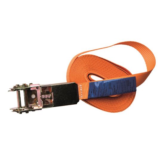 Afbeeldingen van Omsnoerband met ratel 500 daN oranje 25MM 3M