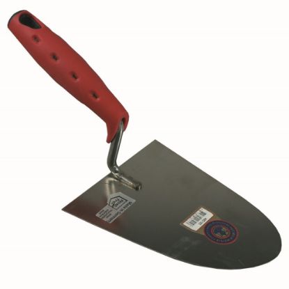 Afbeeldingen van MELKMEISJE Metseltroffel Arnhem model RVS links softgrip 180MM