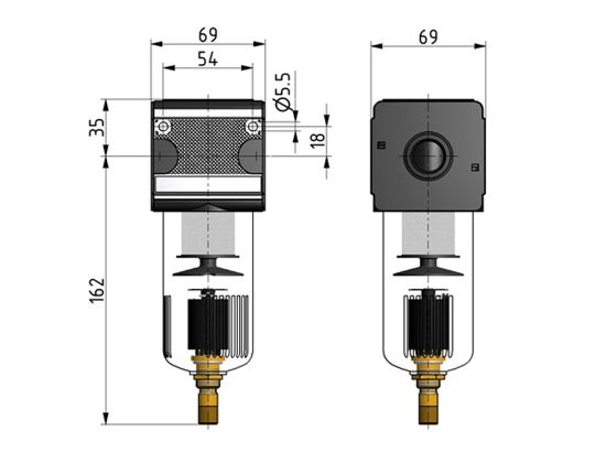 Afbeeldingen van Filter G½" 5µ 16bar AUTODRAIN BG3