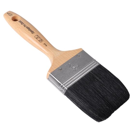 Afbeeldingen van COPENHAGEN PRO Platte kwast CLASSIC 5* zwart Chinees varkenshaar met FSC houten steel 3