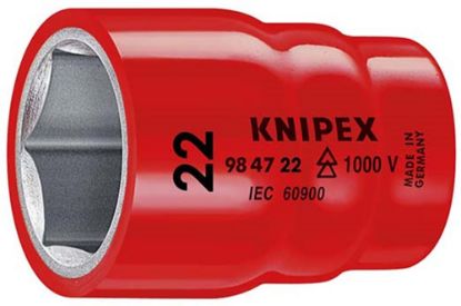 Afbeeldingen van KNIPEX Inzetsteeksleutel ½" 984722 DIN60900 22MM