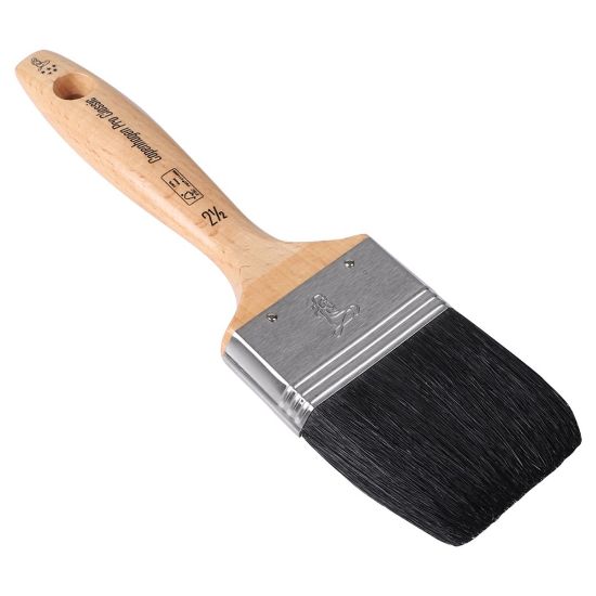 Afbeeldingen van COPENHAGEN PRO Platte kwast CLASSIC 5* zwart Chinees varkenshaar met FSC houten steel 2.5