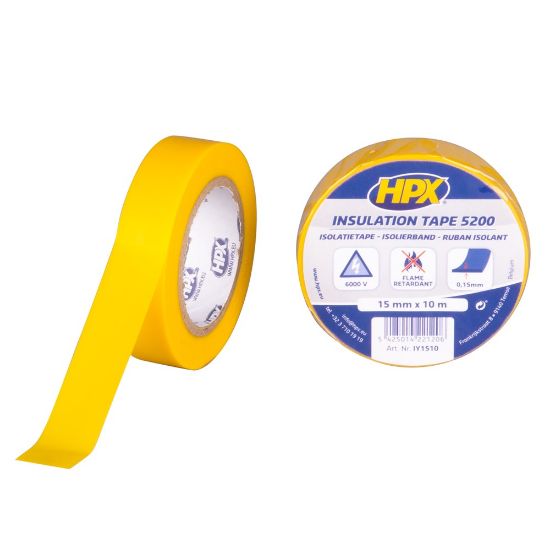 Afbeeldingen van Isolatietape PVC geel 15MM 10M