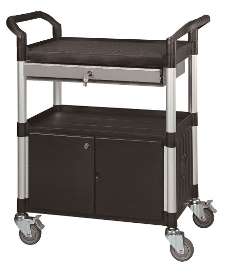 Afbeeldingen van MATADOR Etagewagen HX 818D-1 zwart 3 etages en lade 850X480X1000MM