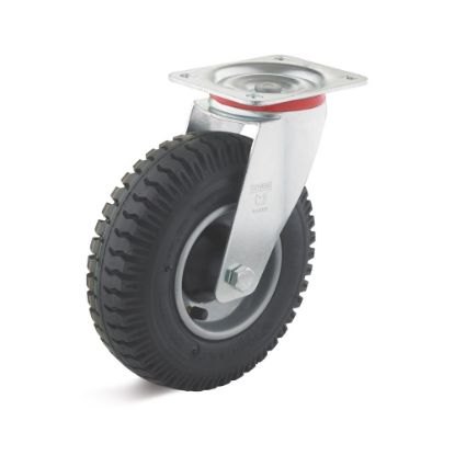 Afbeeldingen van TORWEGGE Zwenkwiel luchtband met plaat LRS3 230X65MM h=255MM 130kg