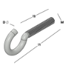 Afbeeldingen van GEBR. BODEGRAVEN Schroefhaak EV metrische draad M6 50X18MM Ø5,2MM