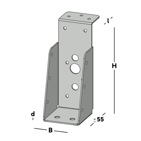 Afbeeldingen van GEBR. BODEGRAVEN Balkdrager GBS-KL SV 46X121MM 1,5MM