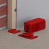 Afbeeldingen van GEBR. BODEGRAVEN Uitvulplaatje KS rood met stelpootjes 5MM 50X50MM