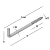 Afbeeldingen van GEBR. BODEGRAVEN Schroefduim VM houtdraad HT5,5 100X18MM Ø4,8MM