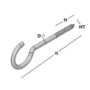 Afbeeldingen van GEBR. BODEGRAVEN Schroefhaak EPW houtdraad HT3 30X9MM Ø2,4MM