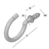 Afbeeldingen van GEBR. BODEGRAVEN Schroefhaak met borst EV HT3,7 25X12MM Ø3,2MM