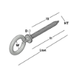 Afbeeldingen van GEBR. BODEGRAVEN Schroefoog EV met borst zwaar HT4,2 66X14MM Ø3,5MM