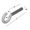 Afbeeldingen van GEBR. BODEGRAVEN Schroefhaak EV metrische draad M8 80X22MM Ø7MM