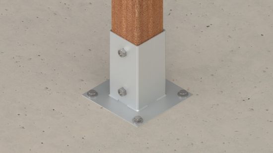 Afbeeldingen van GEBR. BODEGRAVEN Paalhouder met plaat TV 71X71X150MM 2MM