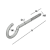 Afbeeldingen van GEBR. BODEGRAVEN Schroefhaak EV houtdraad HT5,5 100X25MM Ø4,8MM