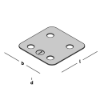 Afbeeldingen van GEBR. BODEGRAVEN Drukplaat KS zonder sleuf transparant 1MM 70X70MM