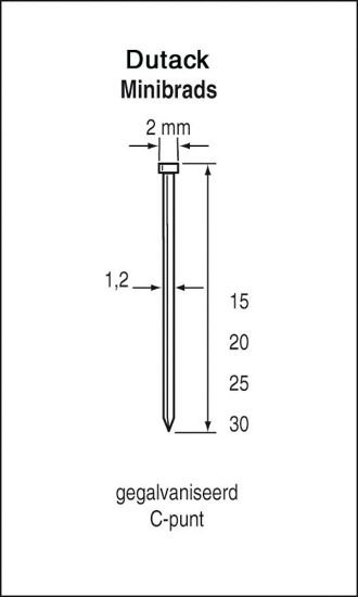 Afbeeldingen van Minibrads SKN12 verzinkt 1,2X50MM 5000x