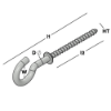 Afbeeldingen van GEBR. BODEGRAVEN Schroefhaak EV met borst zwaar HT HT4,4 83X14MM Ø4,4MM