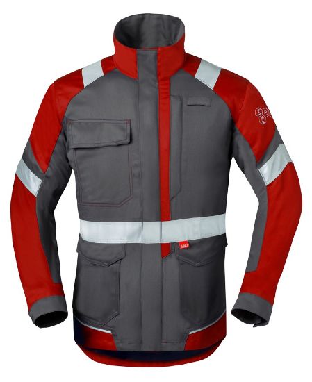 Afbeeldingen van HAVEP Jas dames 5safety Image + 50388 charcoal/rood 4XL
