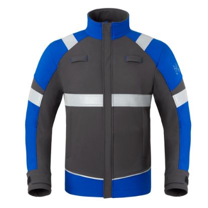 Afbeeldingen van HAVEP Softshell jas 5safety Image + 50384 charcoal/korenblauw 2XL