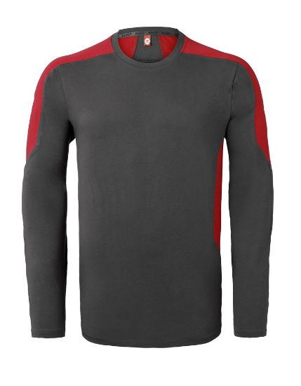 Afbeeldingen van HAVEP T-shirt met lange mouwen Baselayer WW 10073 charcoal/rood 3XL