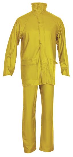 Afbeeldingen van Regenpak PU stretch 2-delig geel 2XL