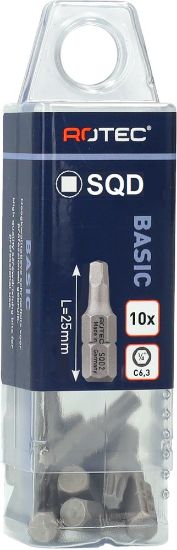 Afbeeldingen van ROTEC Schroefbit ¼" PRO C6,3 BASIC SQD 25MM 10x