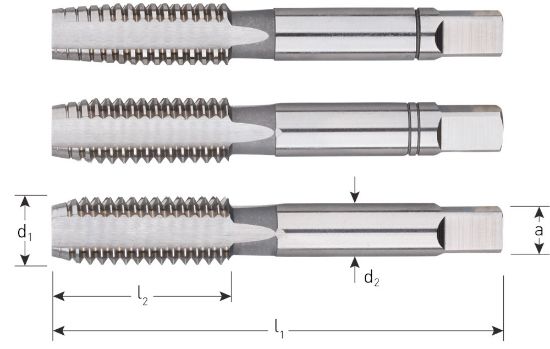 Afbeeldingen van ROTEC Handtappenset HSS 3-delig DIN352 UNC