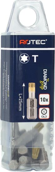 Afbeeldingen van ROTEC Schroefbit ¼" PRO C6,3 DIAMOND TORX 25MM 10x