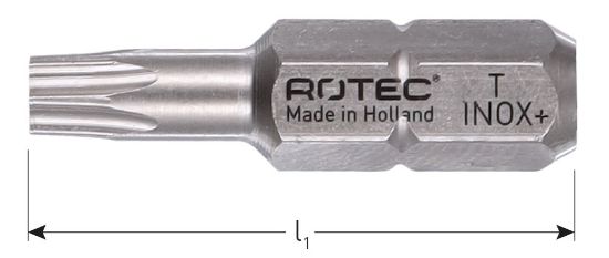 Afbeeldingen van ROTEC Schroefbit ¼" PRO C6,3 INOX+ TORX 25MM 2x