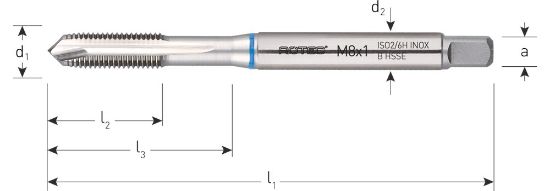 Afbeeldingen van ROTEC Machinetap HSS-E INOX 1000 doorlopend DIN371
